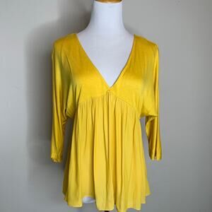 Gold Forever 21 Flowy Babydoll Shirt Sz Small
